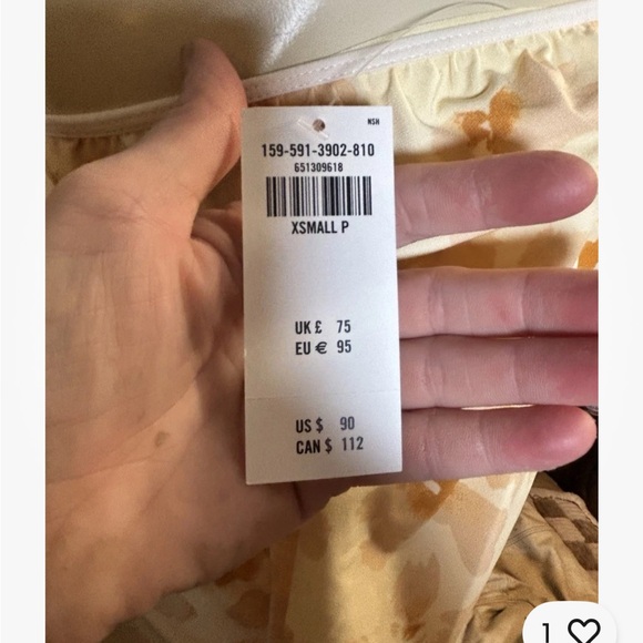 Abercrombie & Fitch Floral Midi Dress XS NWT Long Sleeve Ruched - Picture 6 of 6